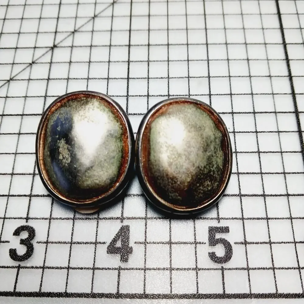 Earrings Clip VTG 80s Norma Jean Designs NJD Brushed Gold Tone Oval Classic Glam